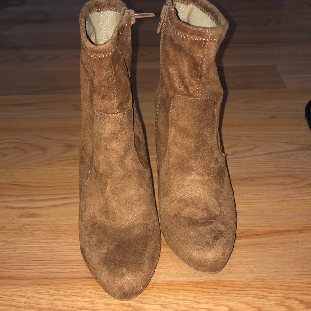 Tan ankle booties